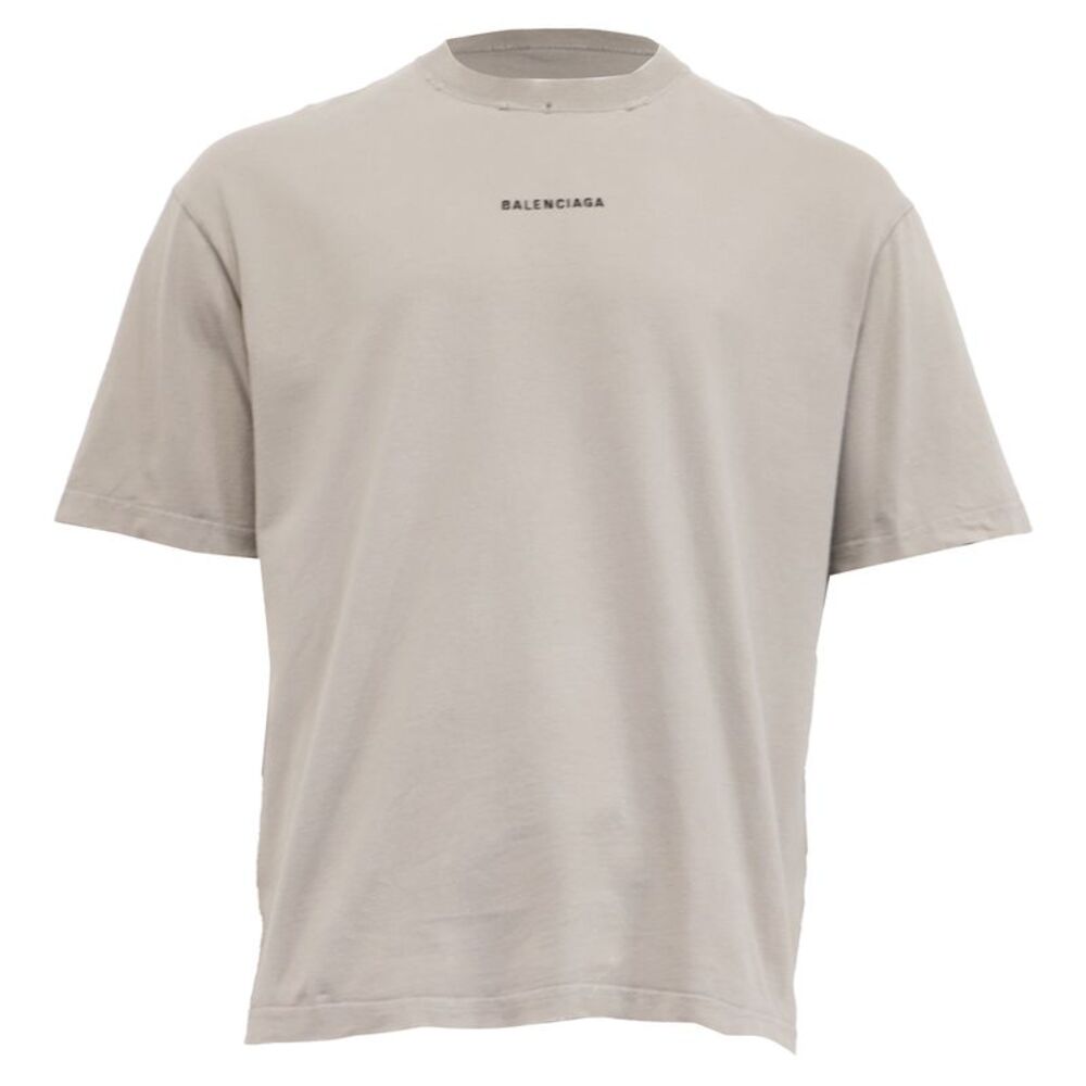 Balenciaga Vintage Effect T-Shirt in Beige Cotton